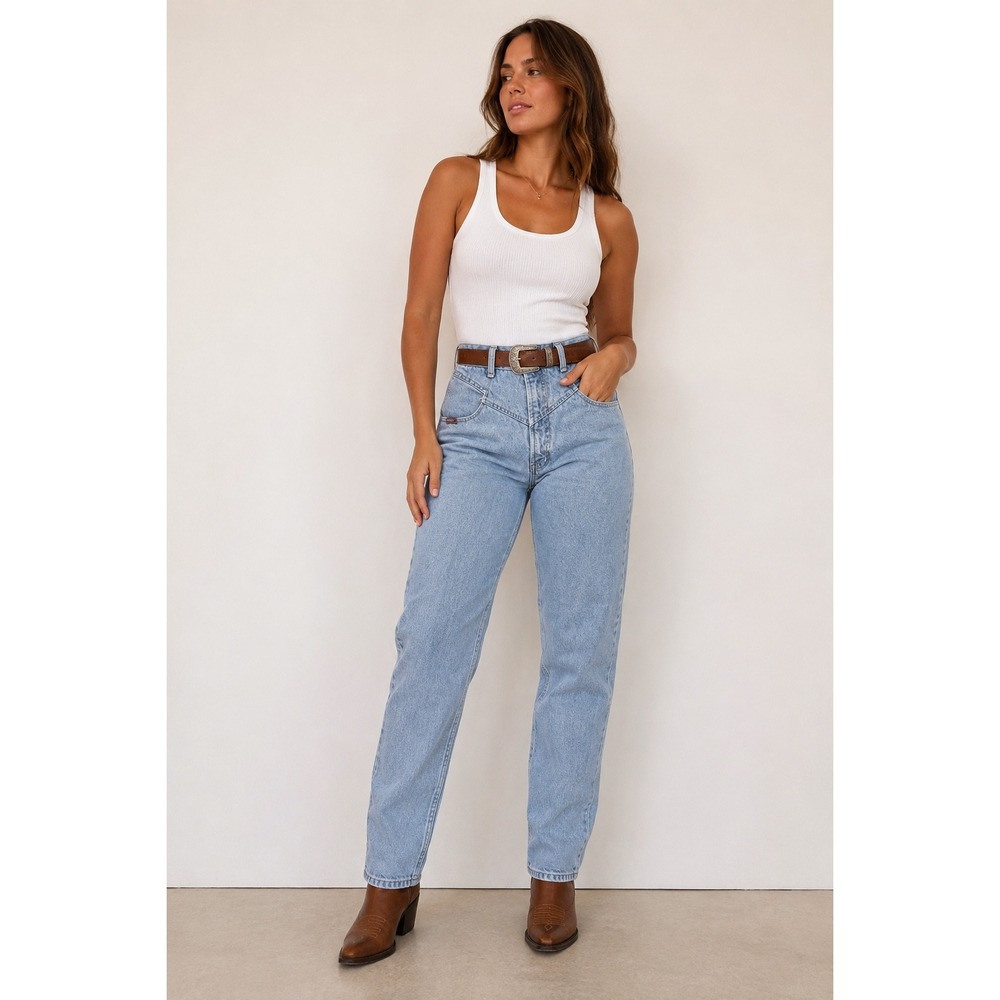Vintage Blaze High Waisted Mom Jeans Light Wash Western 13/31 USA 90s Cotton